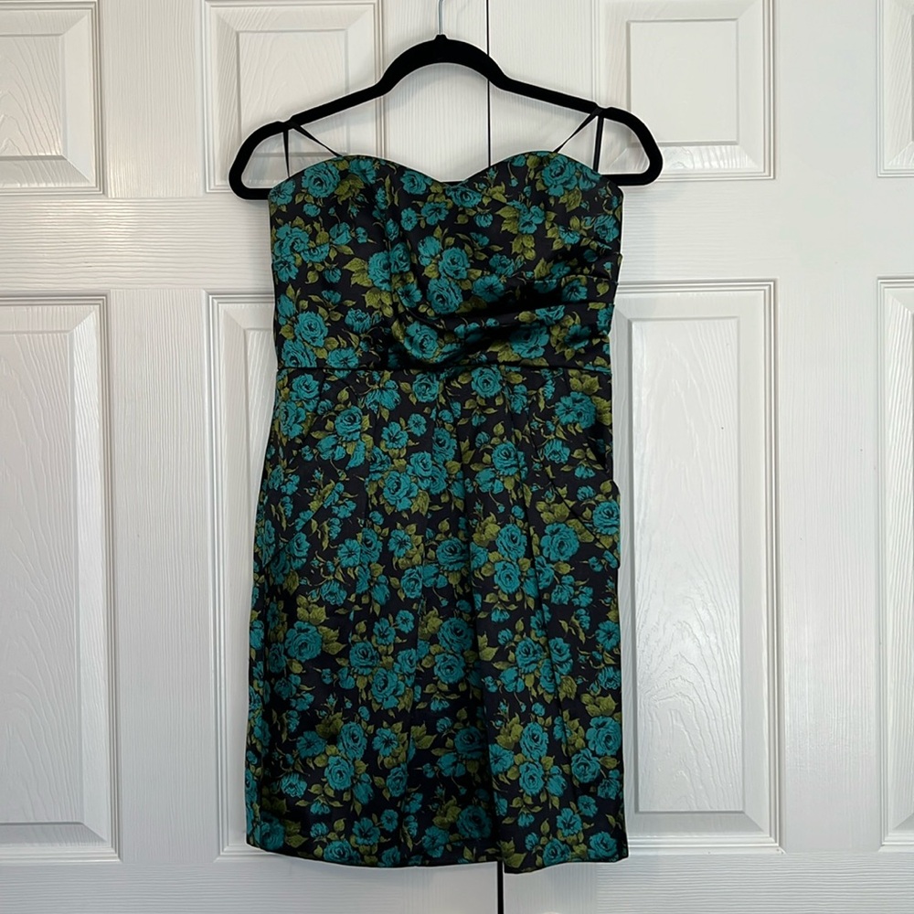 BCX sweetheart neckline strapless floral dress